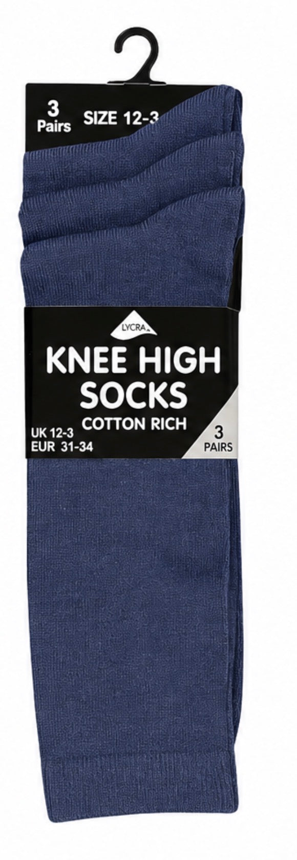 3 Pack Navy Knee High Socks