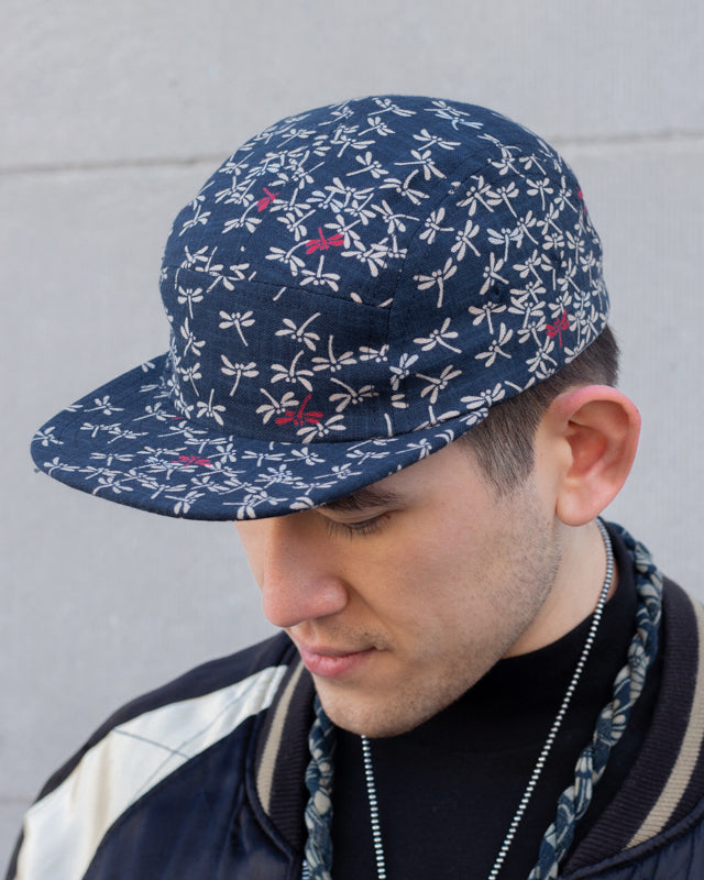 5-Panel Indigo Tonbo with Red Cap