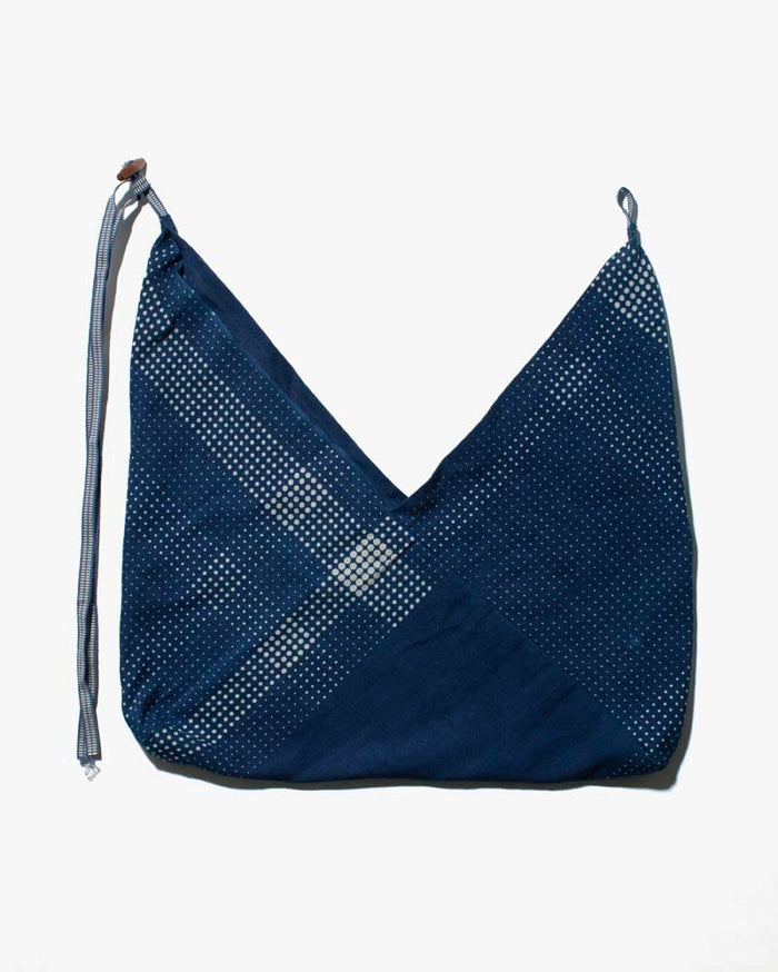 Aizawa Indigo Tsuno Bag, Dotted Plaid