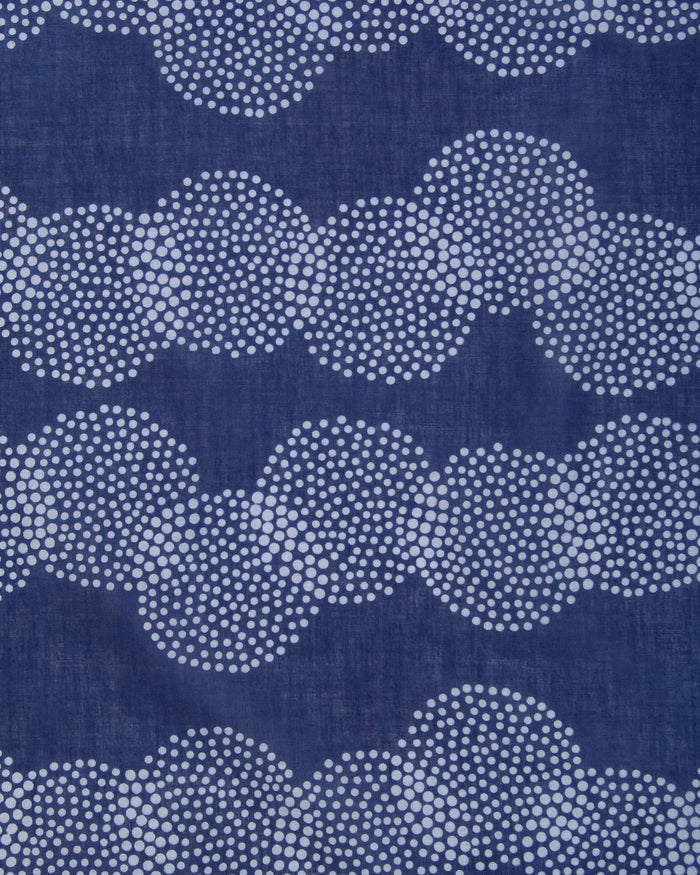 Aizawa Lightweight Indigo Bandana, Dotted Circles