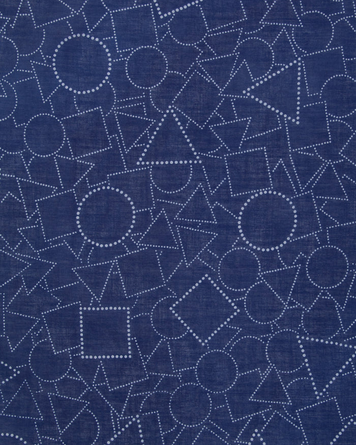 Aizawa Lightweight Indigo Bandana, Dotted Geometric