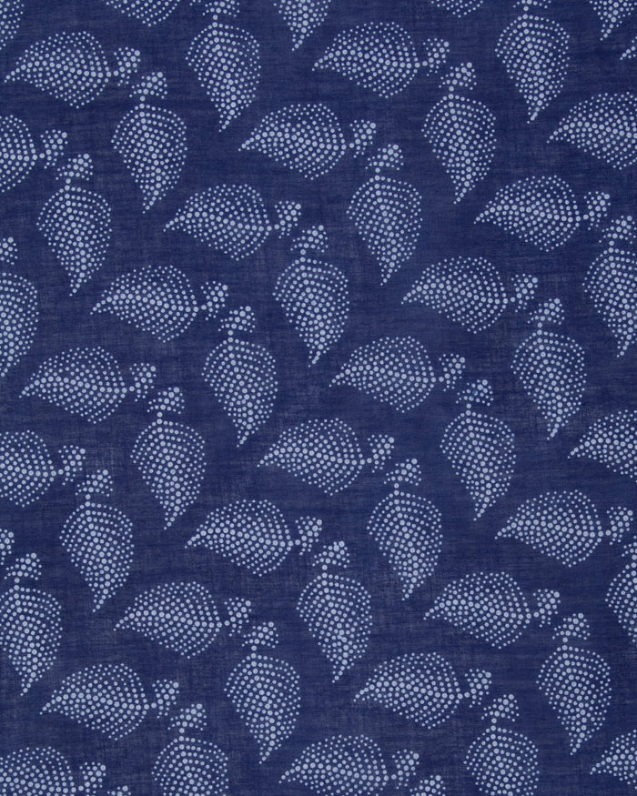 Aizawa Lightweight Indigo Bandana, Dotted Leaves