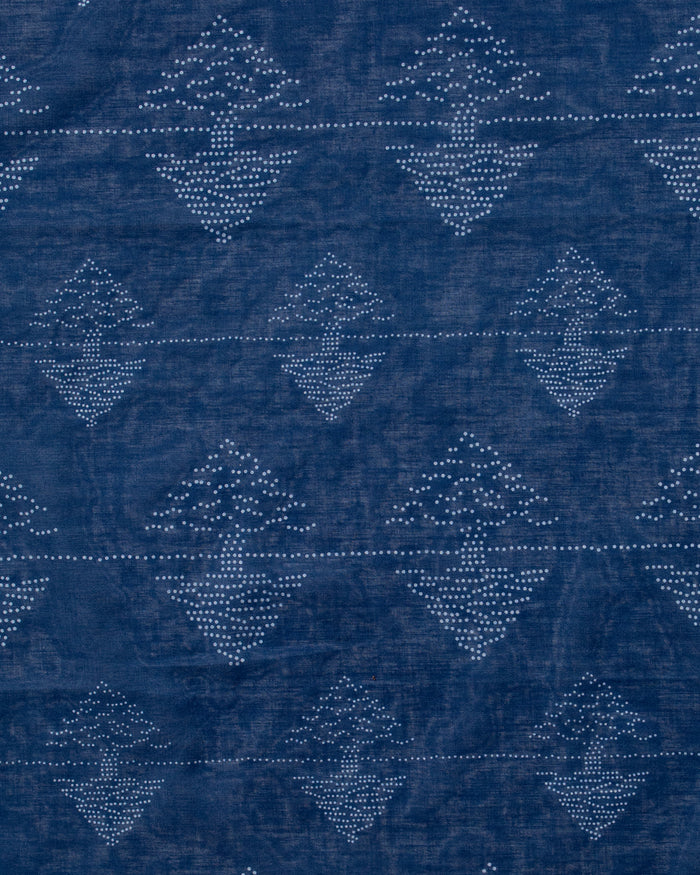 Aizawa Lightweight Indigo Bandana, Pine Tree Dots