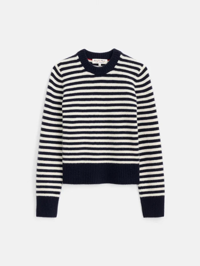 Alex Mill – Marais Striped Sweater in Navy/Ivory Cashmere