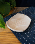 Almond Ave Pottery Dish, Vanilla Bean With White Stripes
