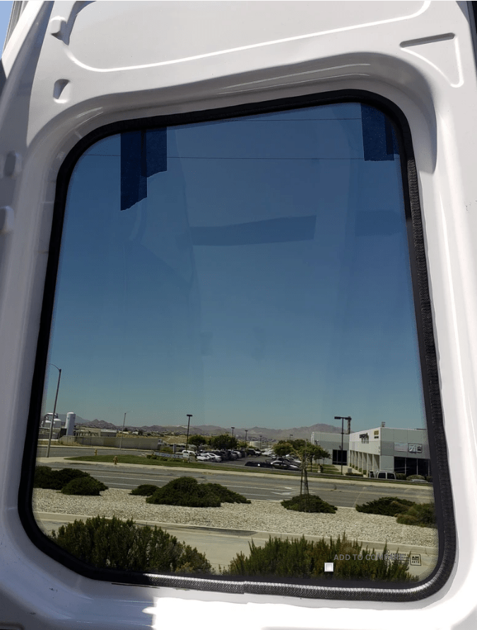 Ford Transit 2015+ Passenger Side Rear Cargo Door Window0 ( Interior View ) - Campervan HQ