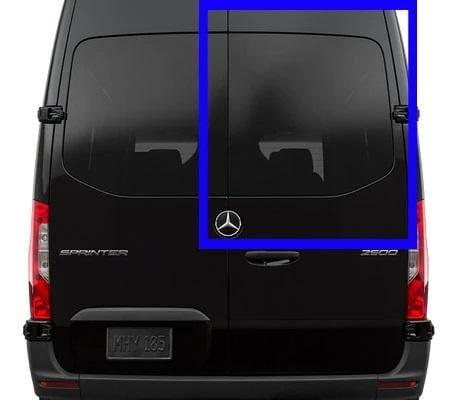 Passenger Rear Cargo Door Solid Glass Window for Sprinter 2019-2020 - Campervan HQ
