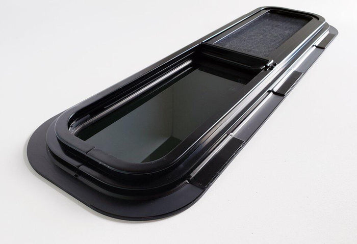 Universal-Fit Driver Side Half-Slider Screened Window (9.4"H x 30.7"W)_ Internal View - Campervan HQ