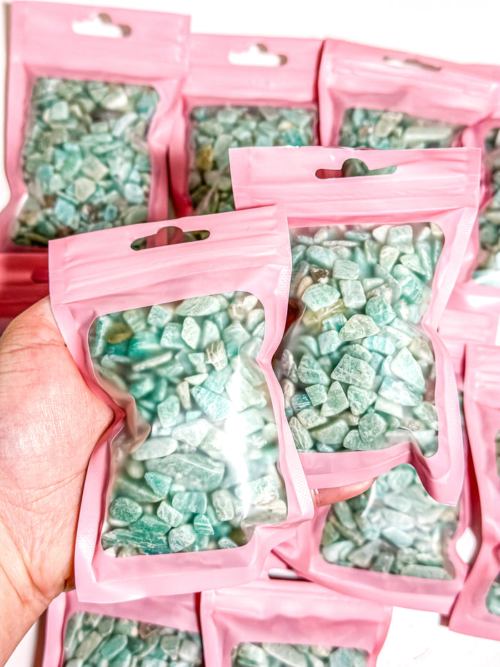 Amazonite Crystal Chip Bag