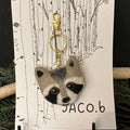 Applique Needle Felted Raccoon Charm