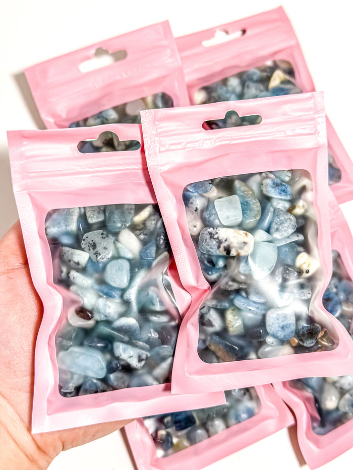 Aquamarine Crystal Chip Bag