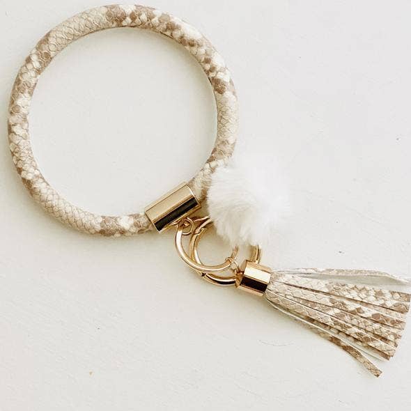 Bangle Key Chain Pom Leopard