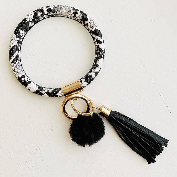 Bangle Key Chain Pom Leopard