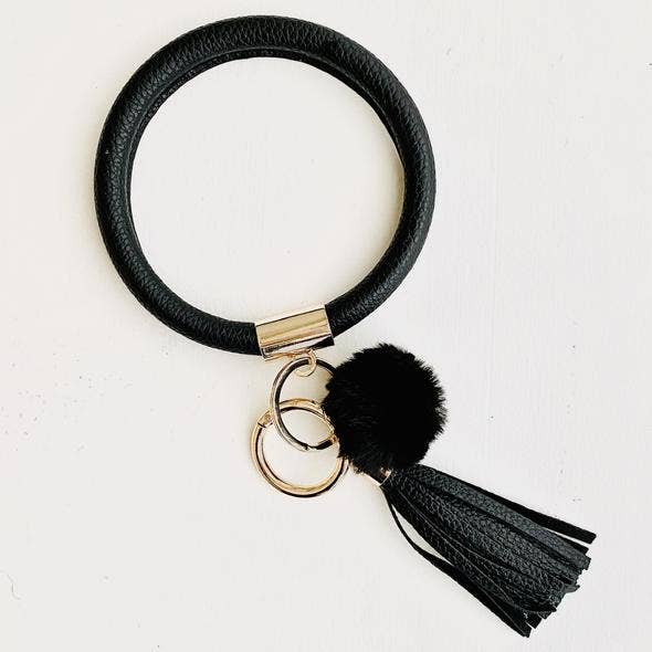 Bangle Key Chain Pom Leopard