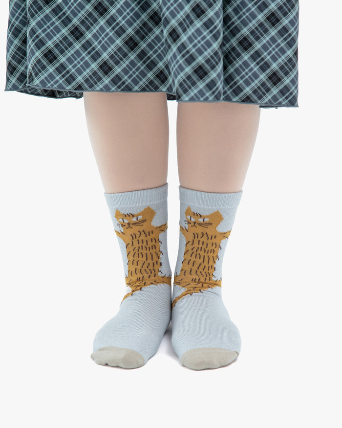 Bisque, CDF Etendue, Clinging Cat Socks, Light Blue