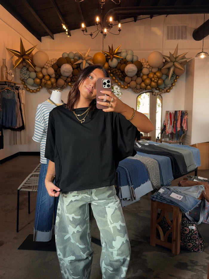 Black Boxy Tee