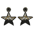 Black & Gold Star Earrings