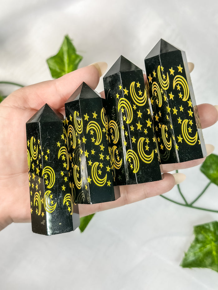 Black Obsidian Moon Tower