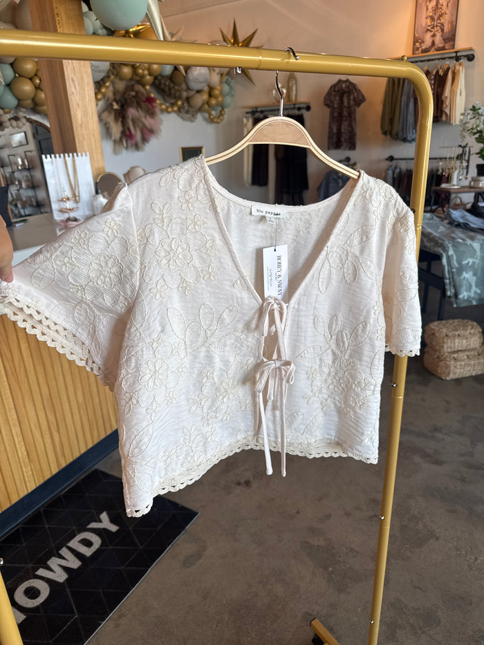Bloom Stitch Ivory Blouse