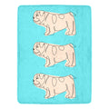 Blue English Bulldog Blanket