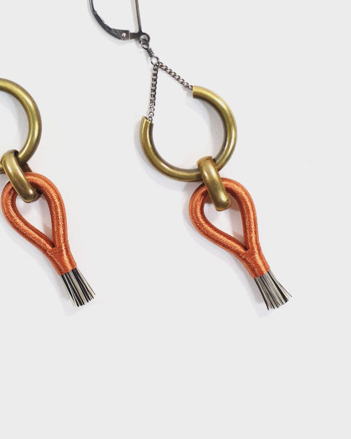 Boet, Earrings, Lux, Copper and Grey