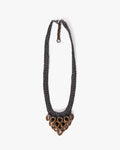 Boet Necklace, Crocheted Artichoke, Charcoal