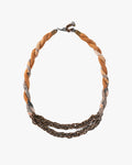 Boet x Kiriko Collar Necklace, Boro, Orange and Grey