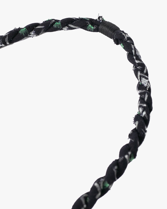 Boet x Kiriko Necklace, Dark Indigo with White and Green Kasuri