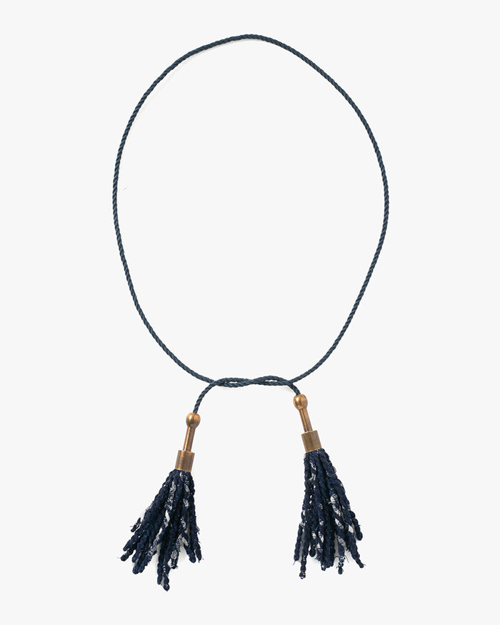 Boet X Kiriko Necklace, Yanagi, Dark Indigo Katazome