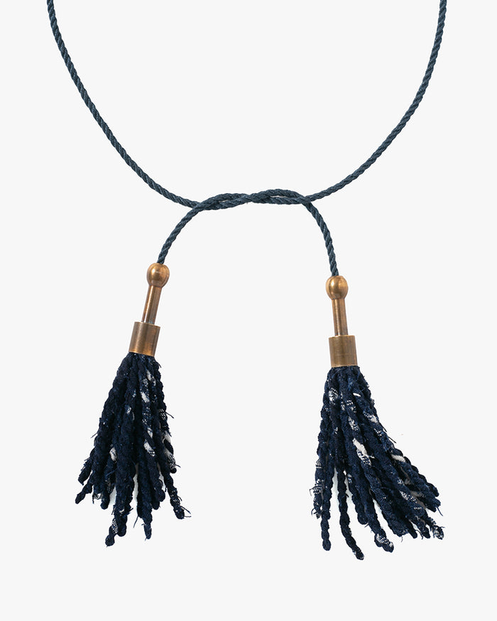Boet X Kiriko Necklace, Yanagi, Dark Indigo Katazome