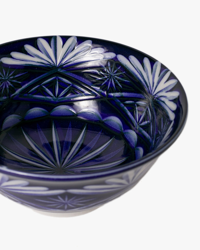 Bowl, Ichiyama, Set of 2 with Chopsticks, Edo Kiriko Style