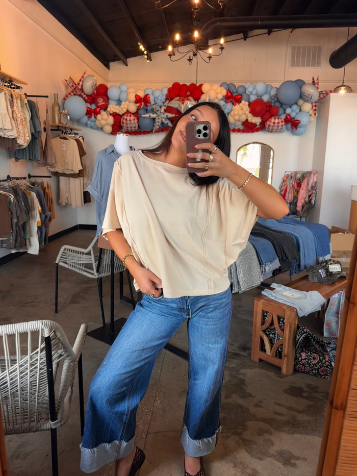 Boxy Short Sleeve Tee - Oat