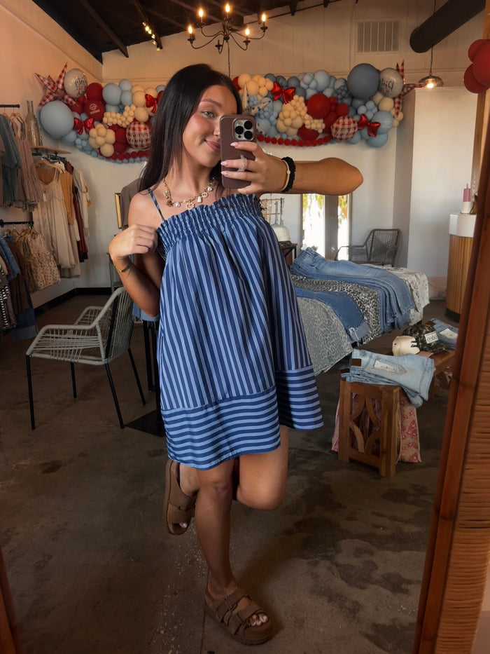 Breeze Striped Midi Dress