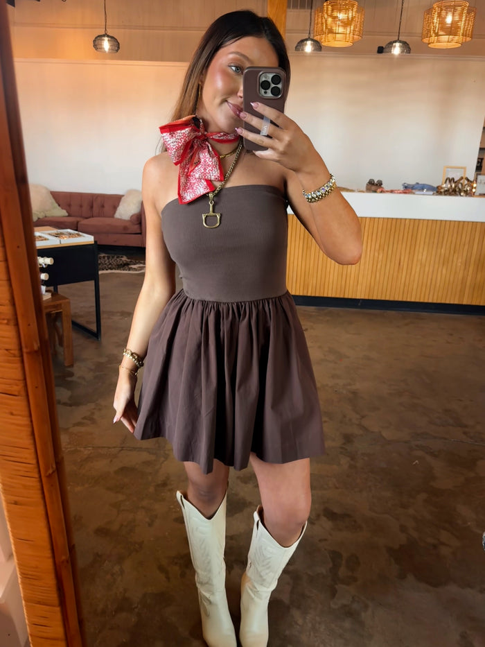 Brown Mini Dress