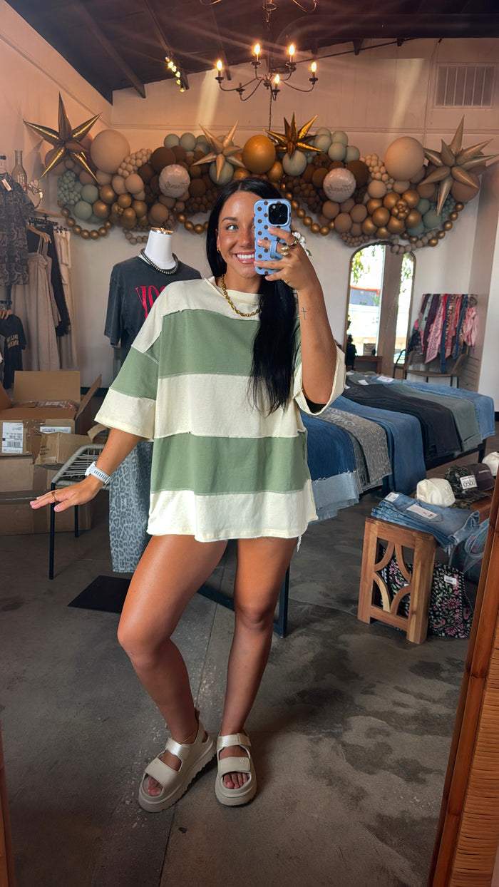 Butter Green Block Top