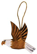 Carved Wood Eagle Ornament with Regional Name Drop