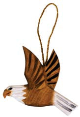 Carved Wood Eagle Ornament with Regional Name Drop