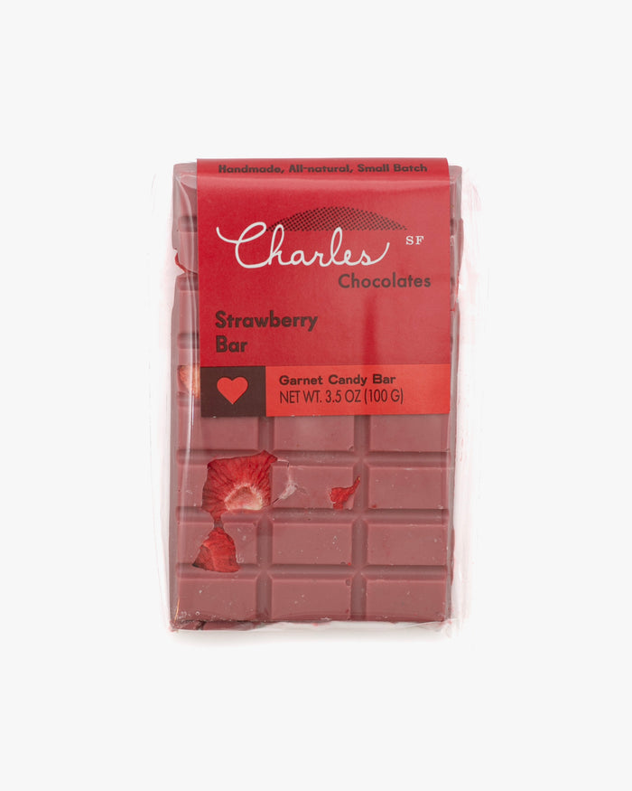Charles Chocolates, Ruby Cacao Strawberry Bar, 3.5 oz