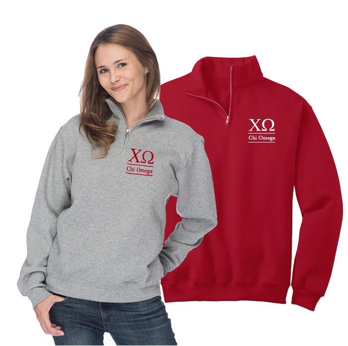 Chi Omega Quarter Zip Pullover