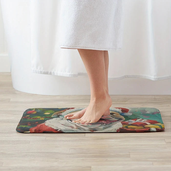 Christmas Bulldog Door mat