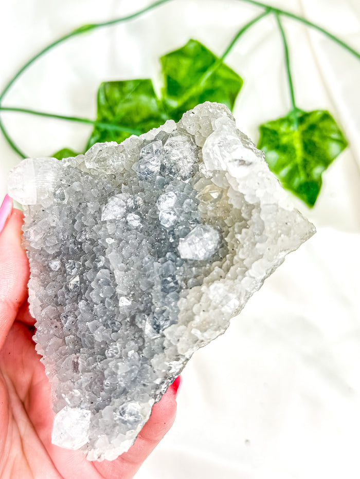 Clear Apophyllite on Blue Chalcedony Specimen #14