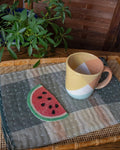Coaster, Bisque, Beaded Watermelon