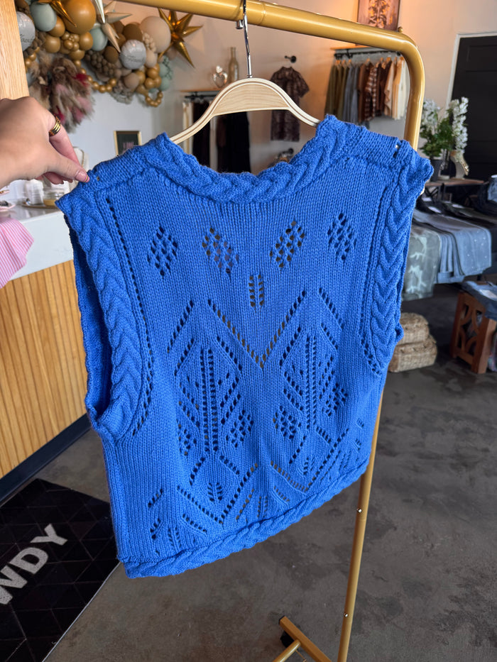 Cobalt Crush Sweater Vest