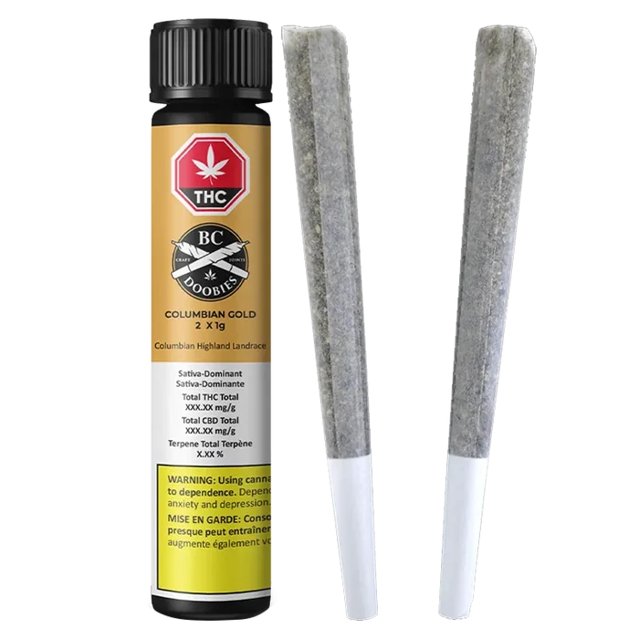 BC Doobies 2 g Columbian Gold PR 2 x 1 g Pre-Rolls