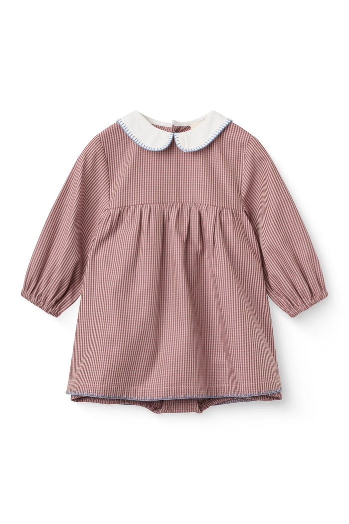 Copenhagen Colors- Checked Romper Dress W Collar