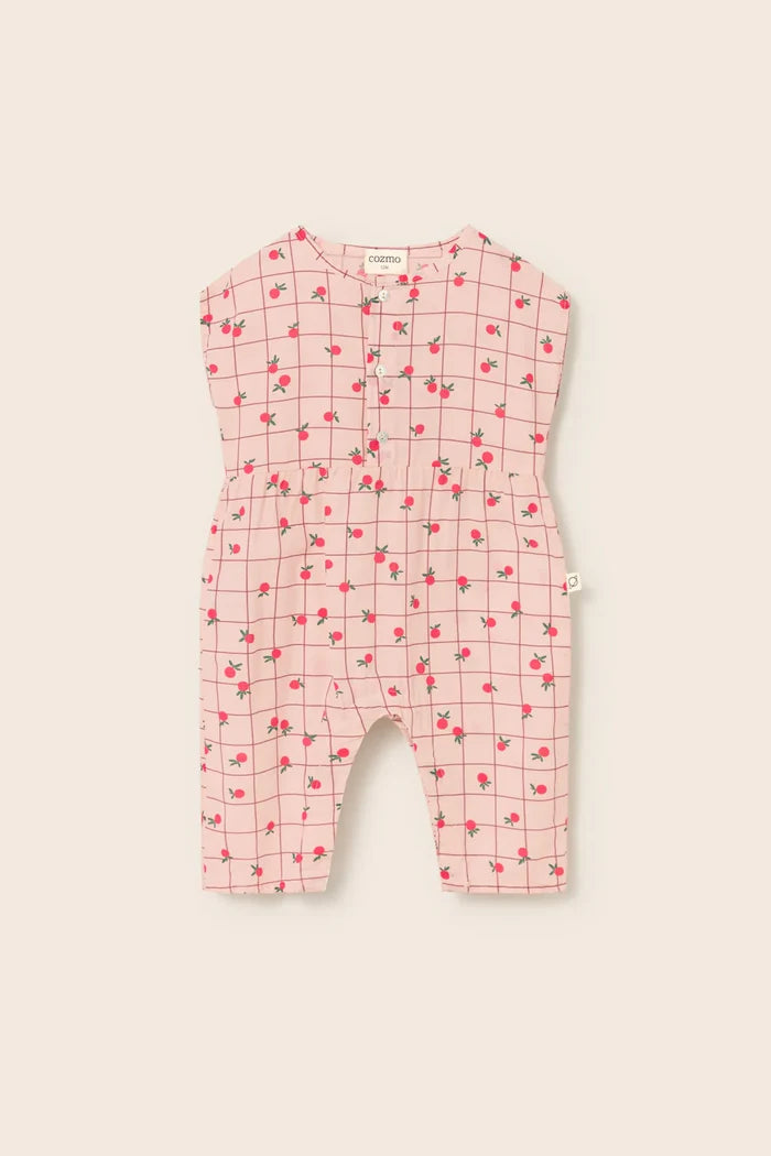 Cozmo- Mae Cotton Jumpsuit in Rose