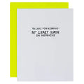 Crazy Train on the Tracks - Letterpress Card