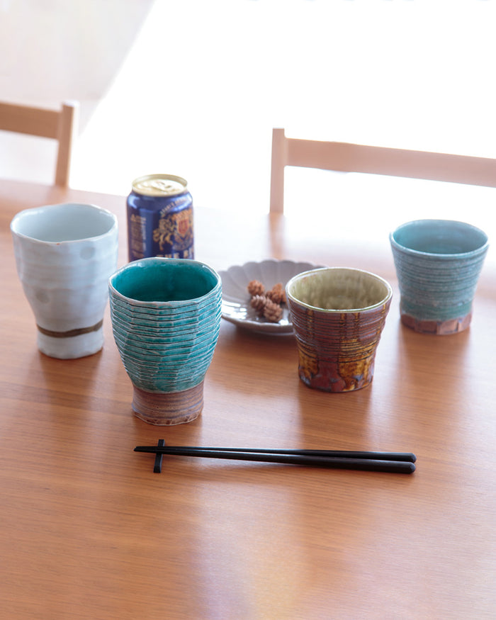 Cup, Bisque, Uwabami Series, Striped Rust - S
