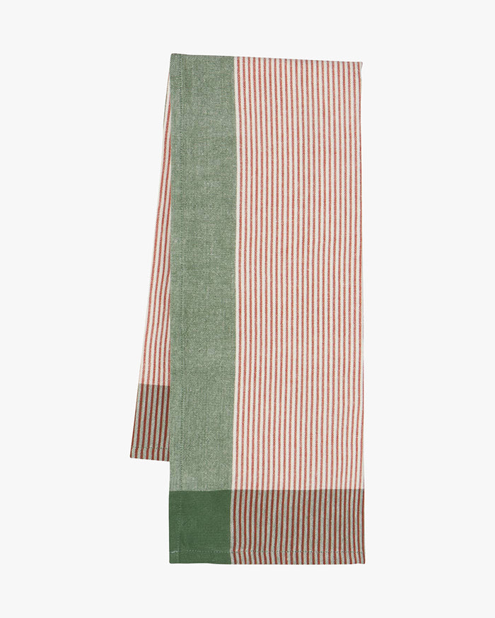 Danica Heirloom, Jade Green Array Stripe Dishtowel, Set of 2