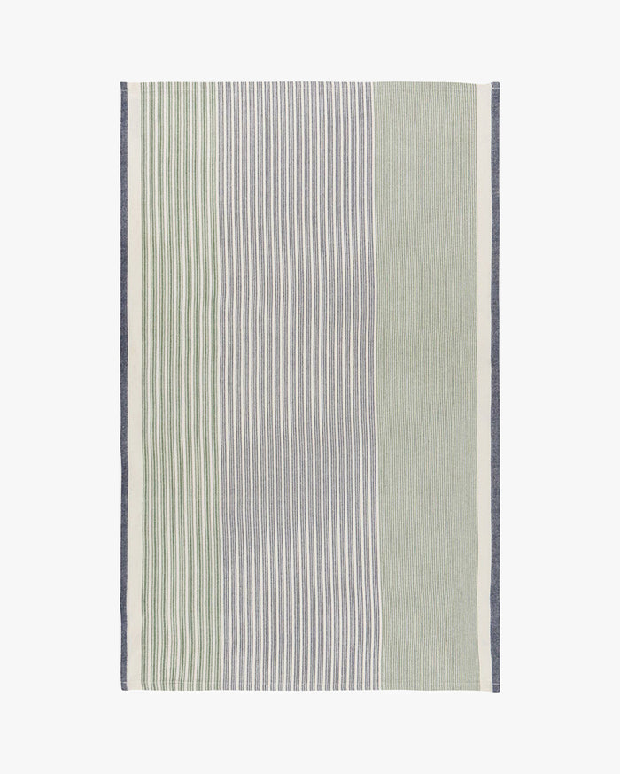 Danica Heirloom, Jade Green Array Stripe Dishtowel, Set of 2